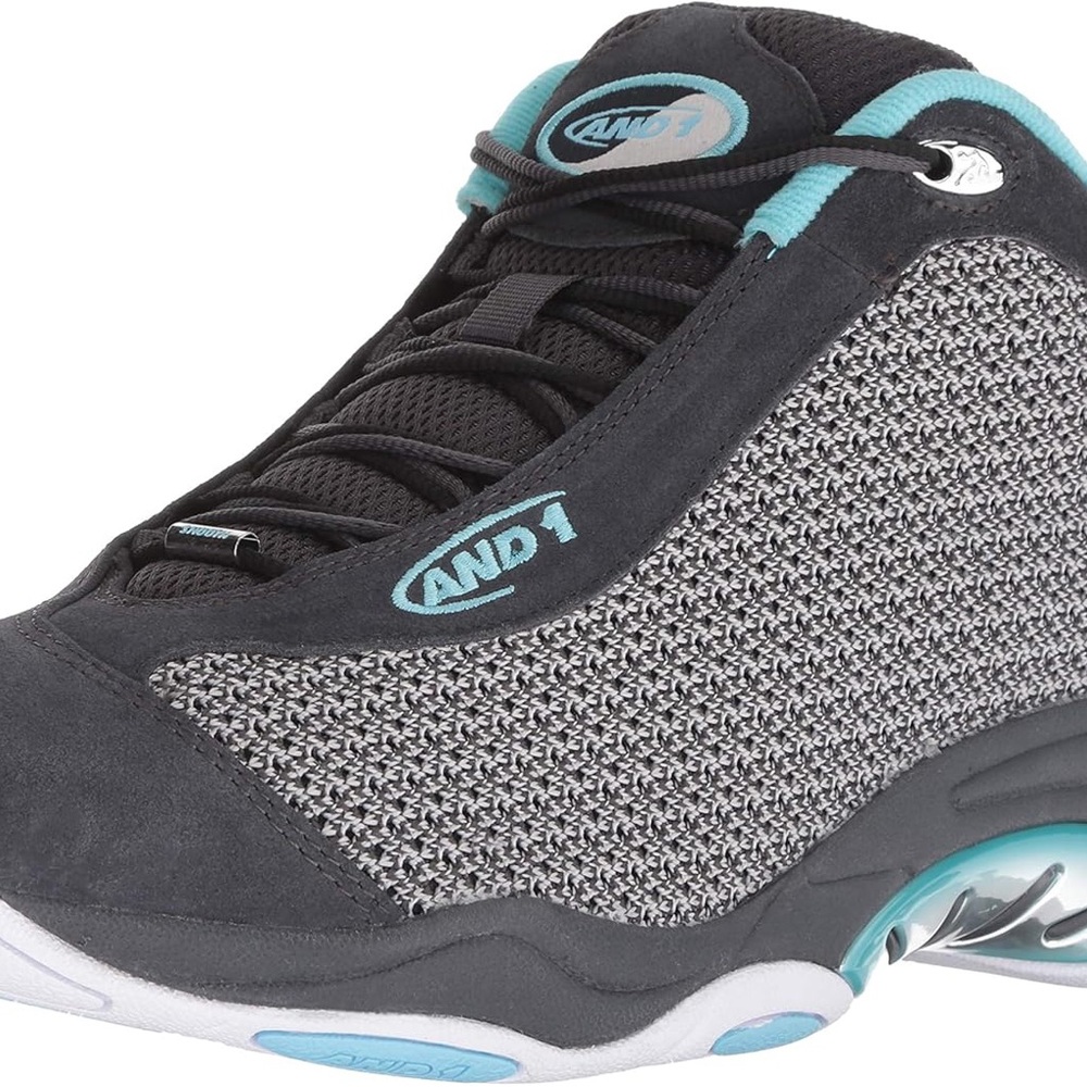 SuperRareAND1  Tai Chi LX Mid Men's Navy Blue with Teal n White Basketball Shoes